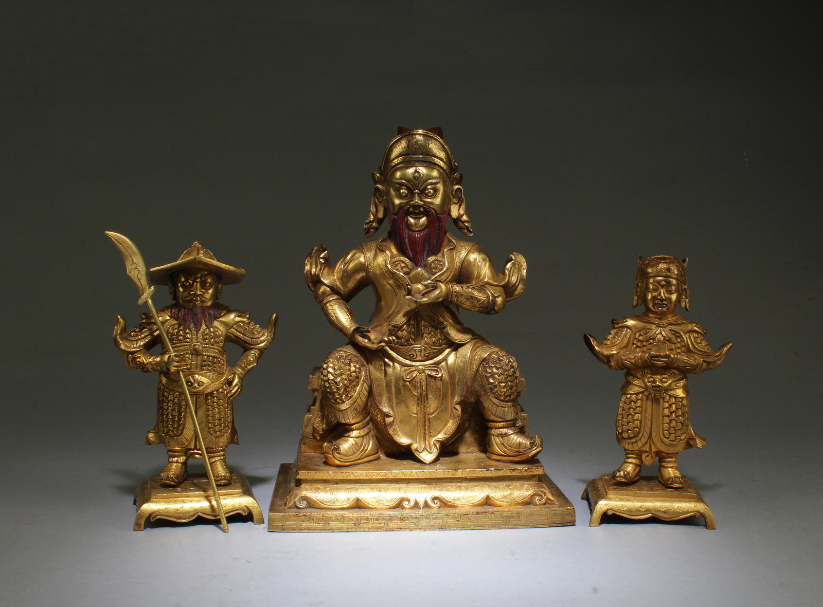 A Group of Three 18th Century Bronze Deity Statues (1 of 16)