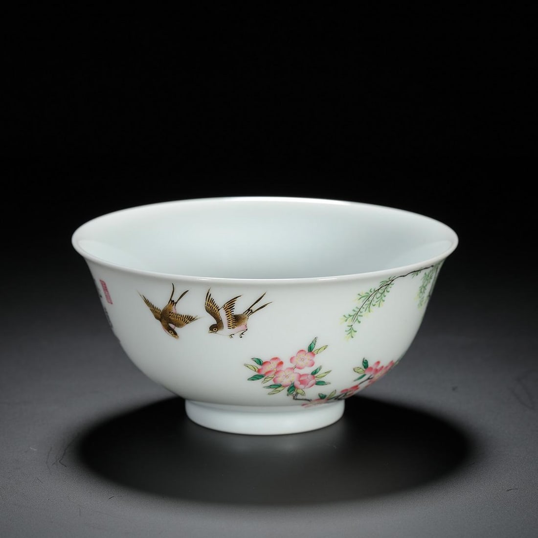 Falangcai Swallows in Apricot Grove Bowl (1 of 9)