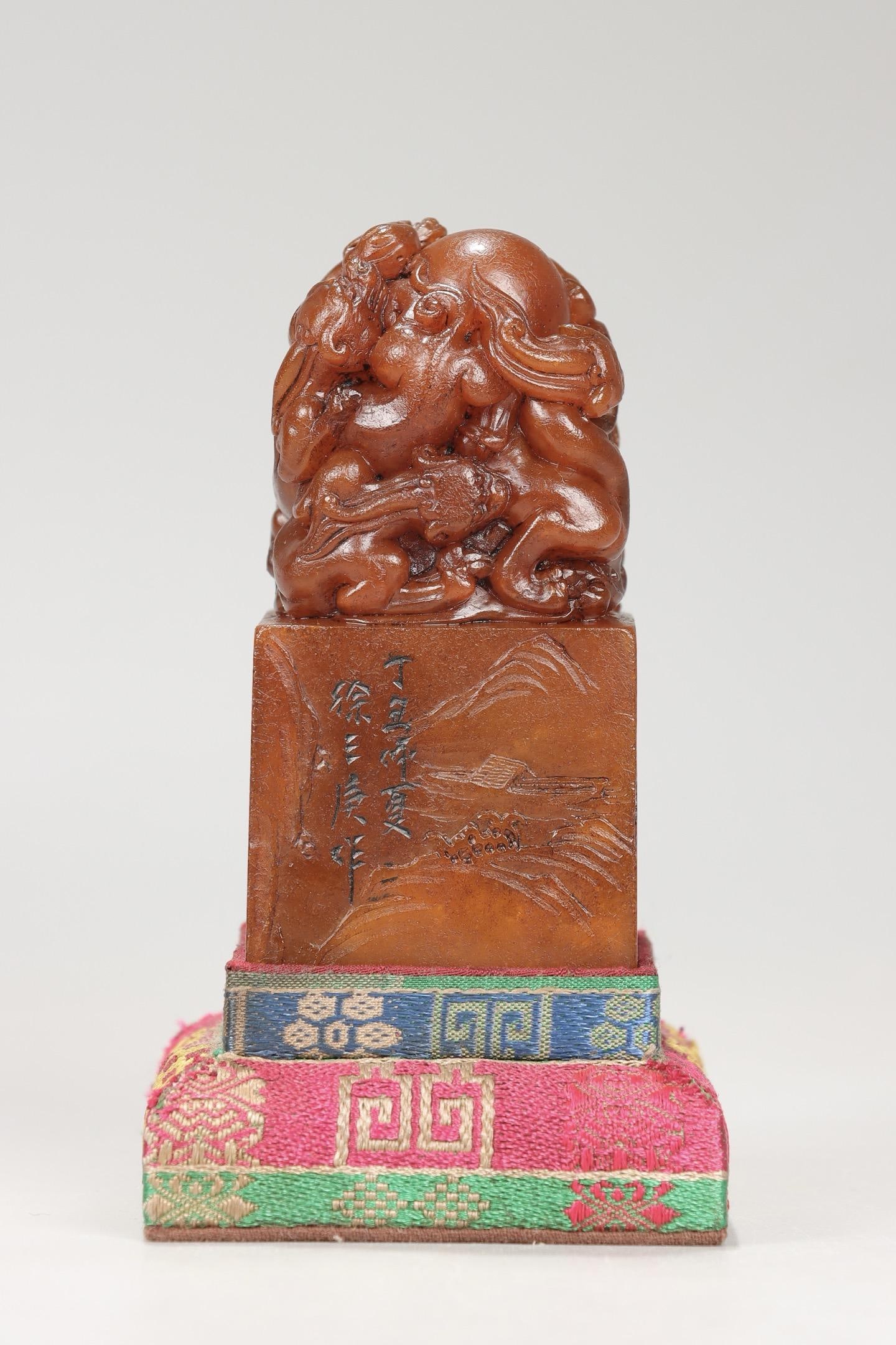 A Tianhuang Stone Seal: A Tianhuang Stone Seal. Height: 3.94in Width: 1.85in Weight: 1.01lbs.