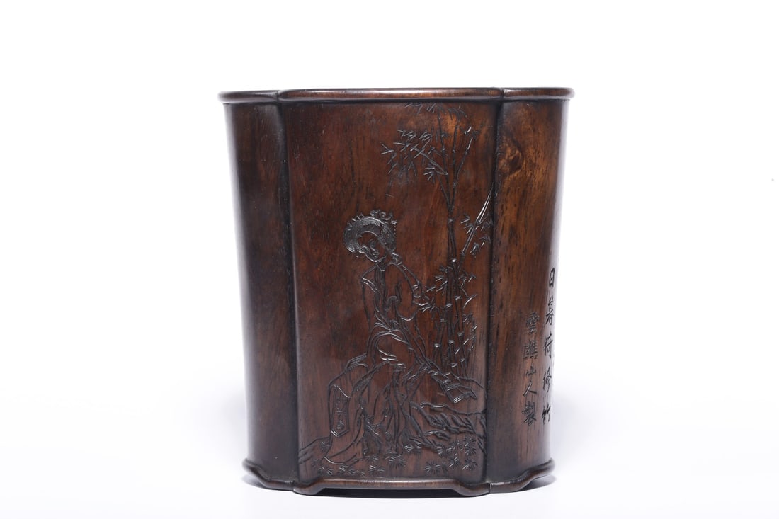A Huanghuali Carved Brushpot (1 of 8)
