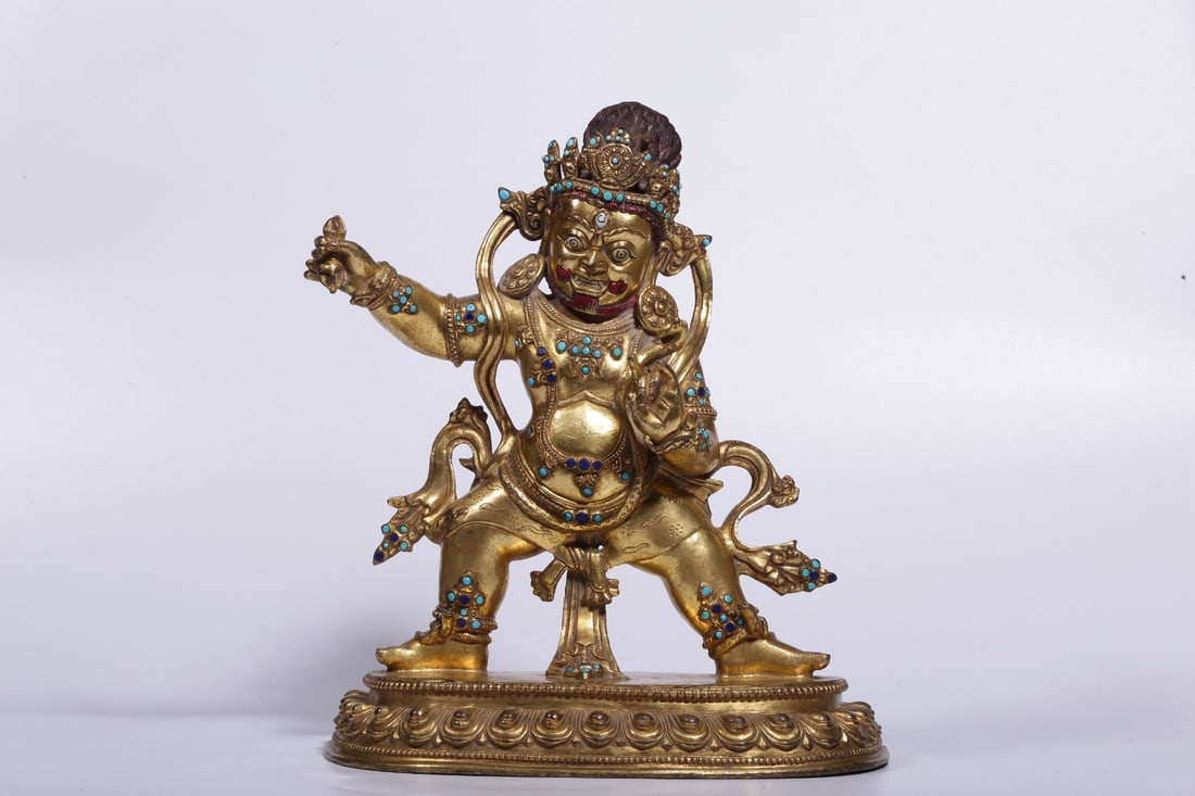 A Gilt Bronze Gem-Inlaid Vajrapani Statue (1 of 11)