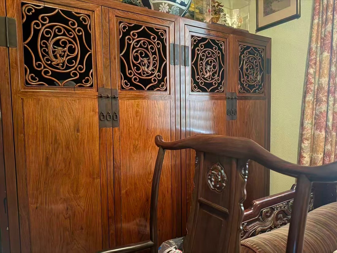 A Set of Two Huanghuali Closet: A Set of Two Huanghuali Closet. Dimensions: 70" x 35.25" x 16.25".