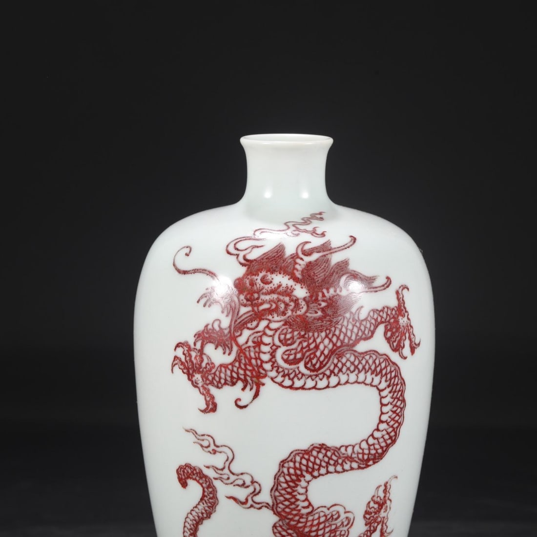 A Underglazed Red Dragon Lantern Vase - 3