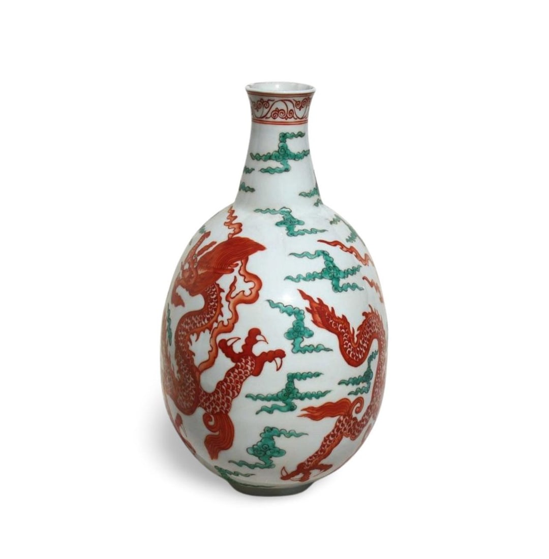 A Multi-Colored Moonflask Dragon Vase - 5