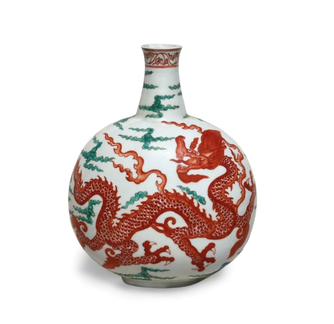 A Multi-Colored Moonflask Dragon Vase - 6
