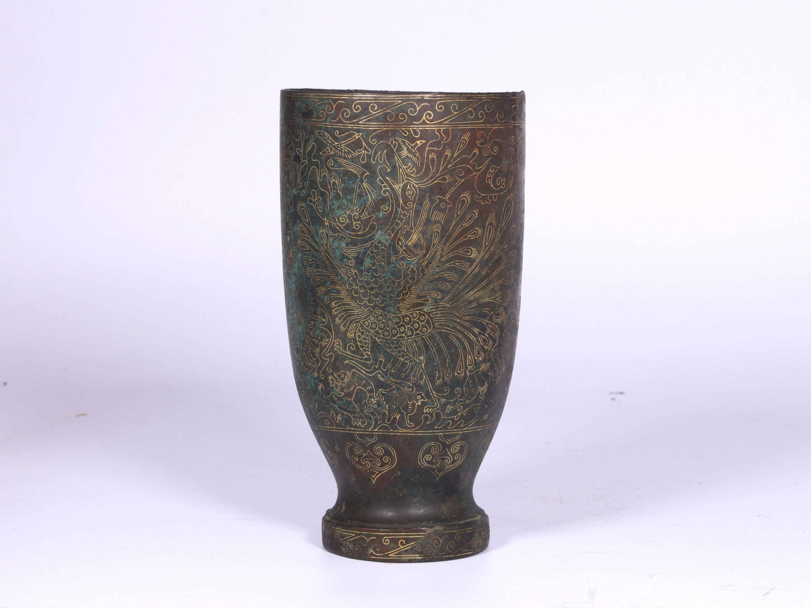 A Bronze Cup: A Bronze Cup. Height: 6.81in Diameter: 3.62in.