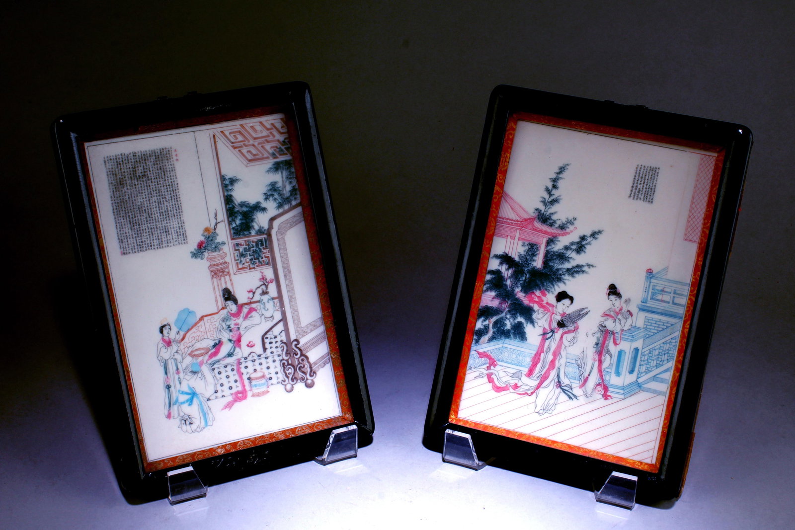 A Pair of Antique Plaques: A Pair of Antique Plaques. Set of 2. Dimensions: 10.25" x 7.3".