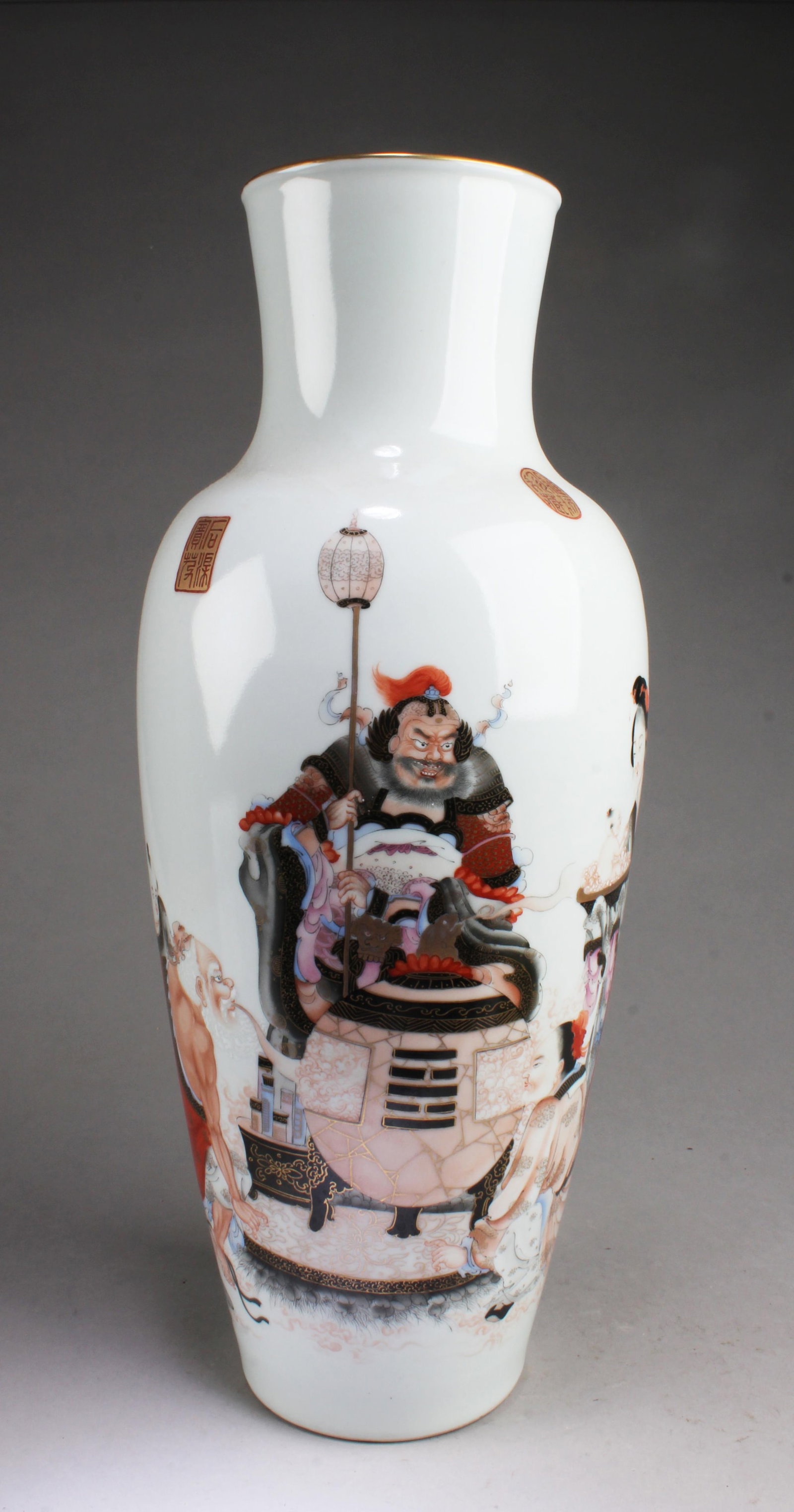 A Chinese Porcelain Vase: A Chinese Porcelain Vase. 'YongZheng' mark at base. Height: 21".
