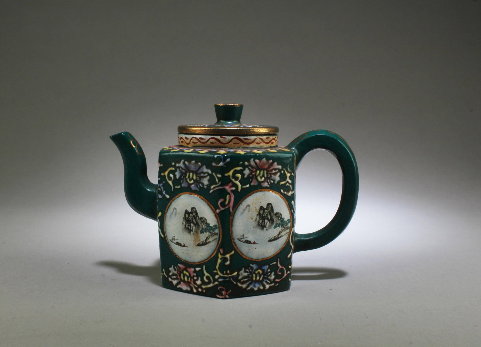 A Zisha Teapot: A Zisha Teapot. Length: 6.25" Height: 4.5"
