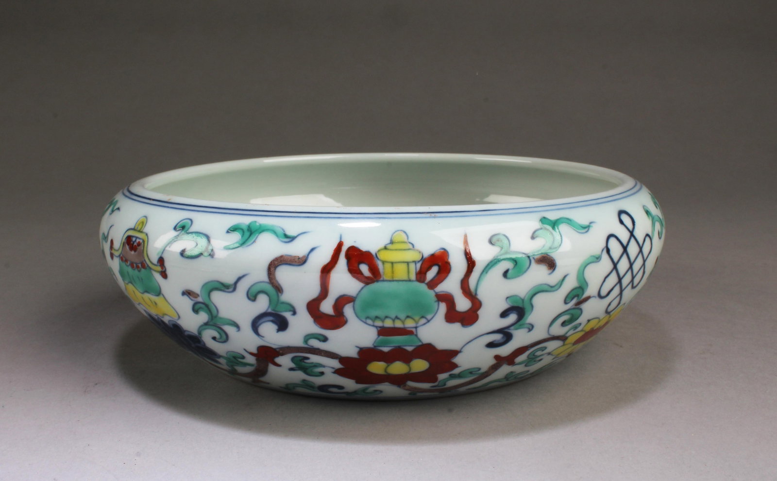 Chinese Porcelain Ink Washer: Chinese Porcelain Ink Washer. 'Chenghua' mark at base. Diameter: 8"