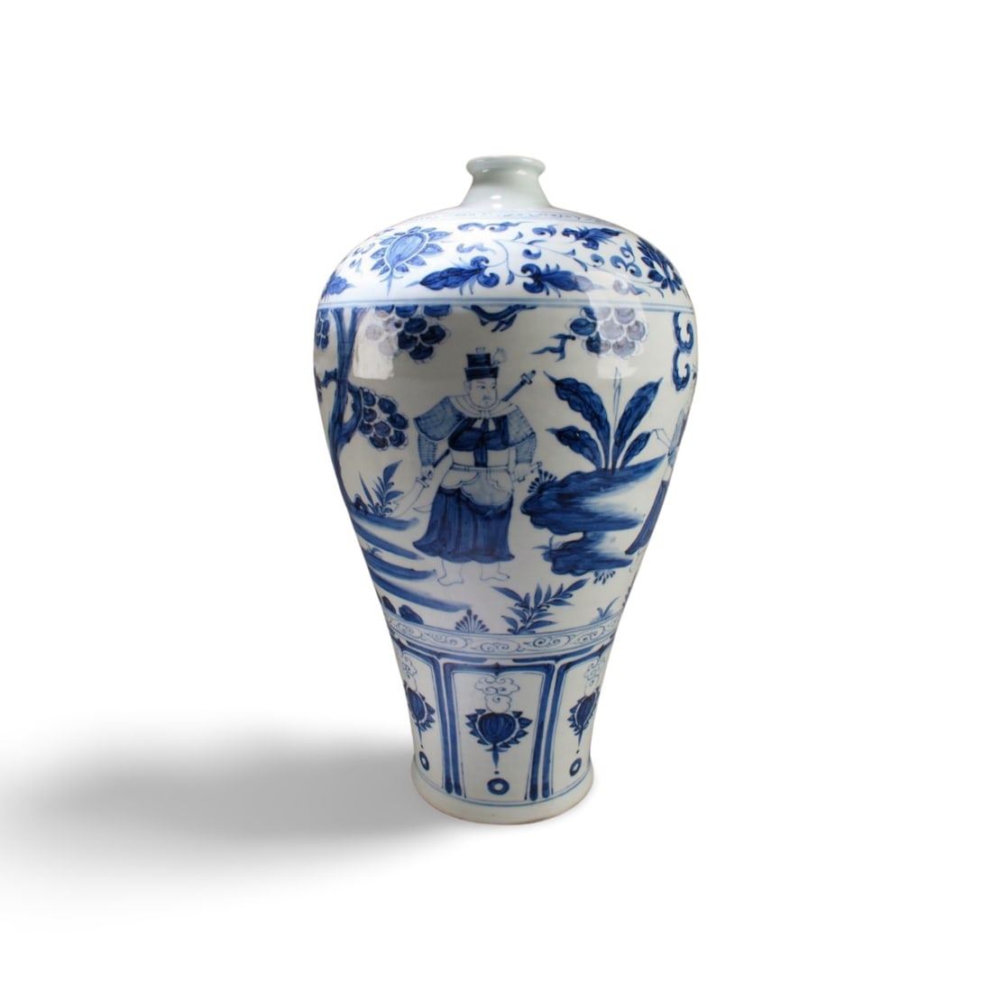 Chinese Blue & White Porcelain Vase: Chinese Blue & White Porcelain Vase. Height: 17.25"