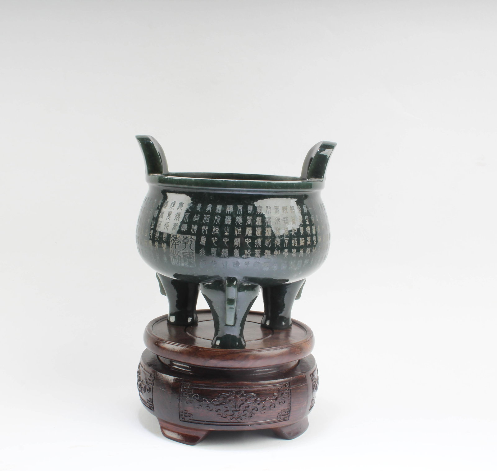 Chinese Spinach Jade Tripod Censer (1 of 6)