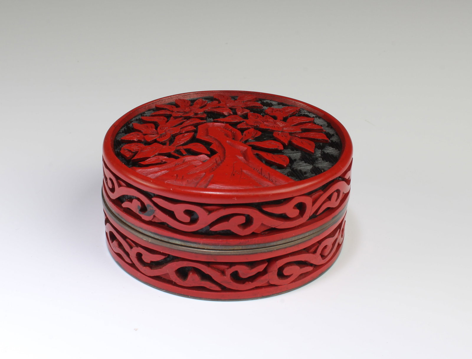 Chinese Cinnabar Lacquer Powder Box (1 of 3)