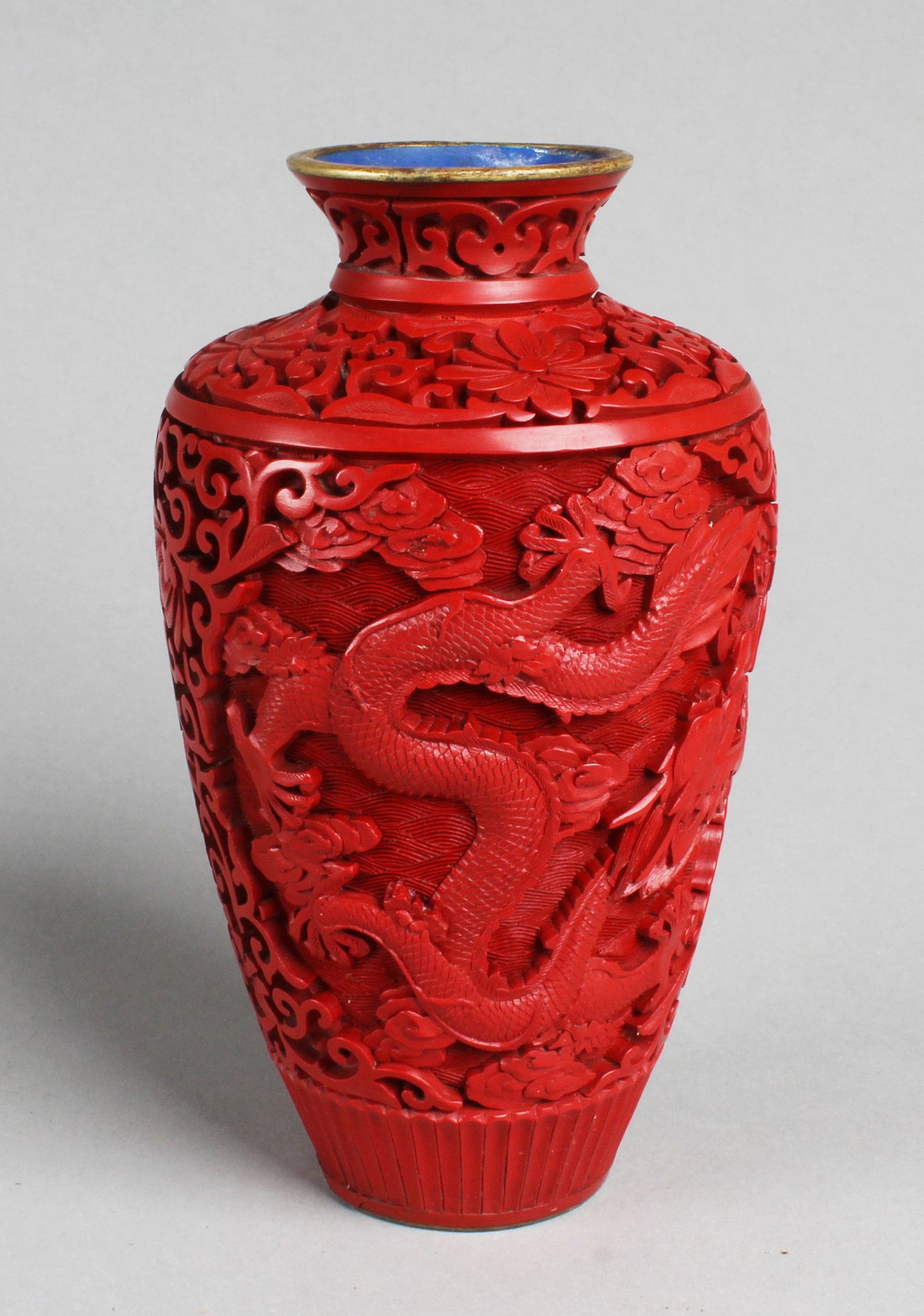 Chinese Cinnabar Lacquer Vase (1 of 5)