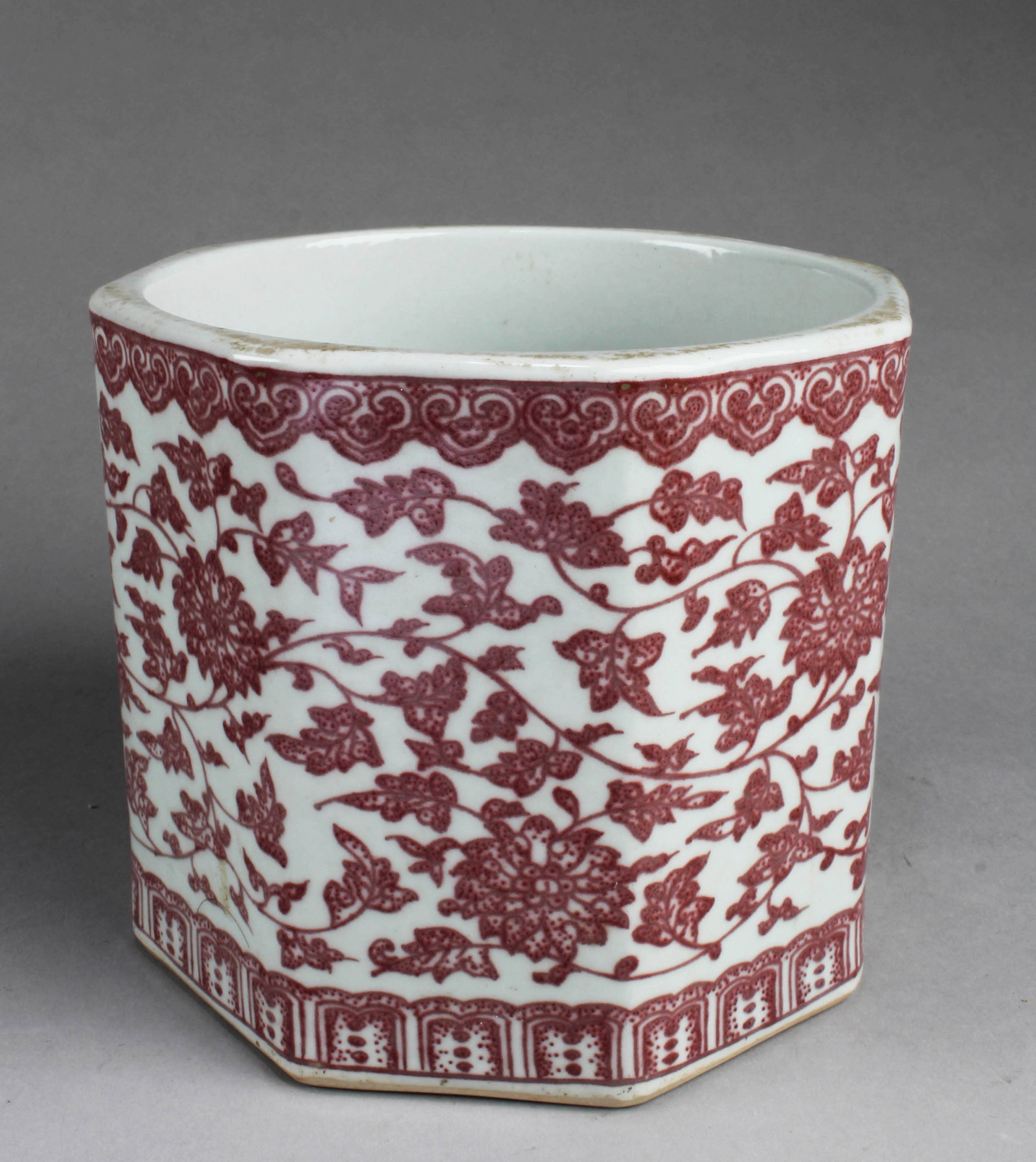 Chinese Octagonal Shaped Porcelain Brushpot (1 of 3)