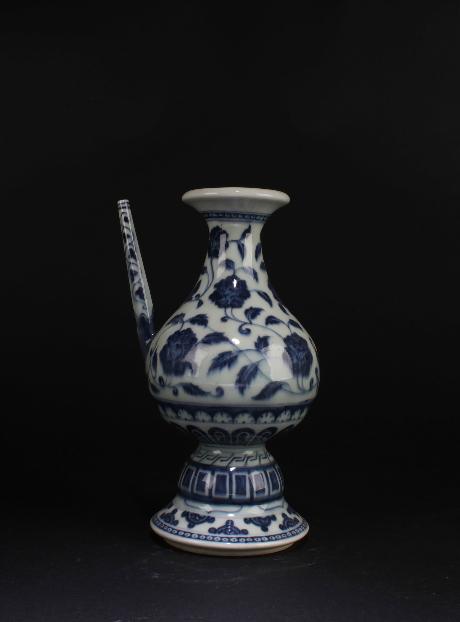 Chinese Blue & White Ewer: Chinese Blue & White Ewer. 'XuanDe' mark at base. Height: 8.75"