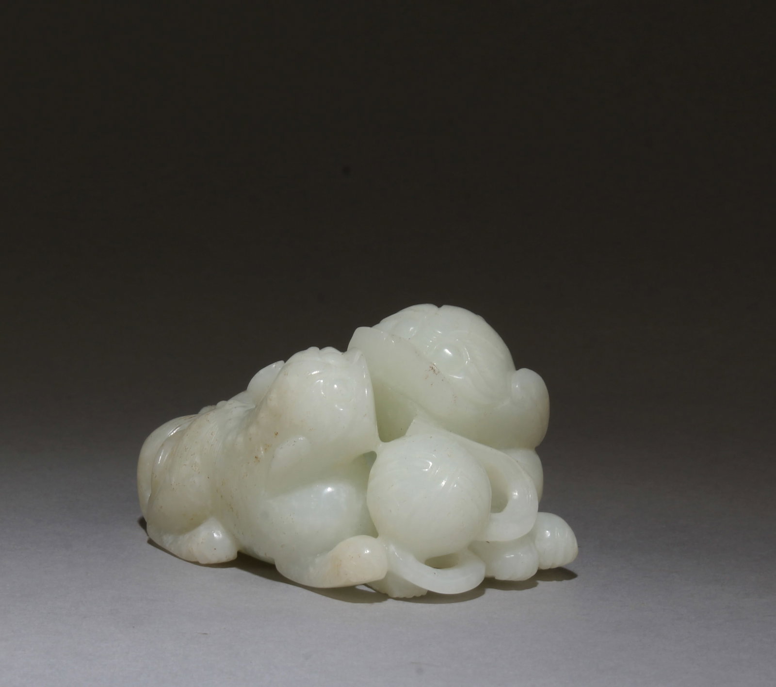 A Carved Jade Ornament: A Carved Jade Ornament. Length: 3.35"