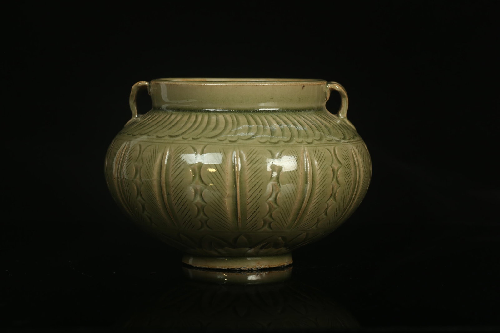 A Yaozhou Pot: A Yaozhou Pot. Dimensions: 4.5" x 6.5".