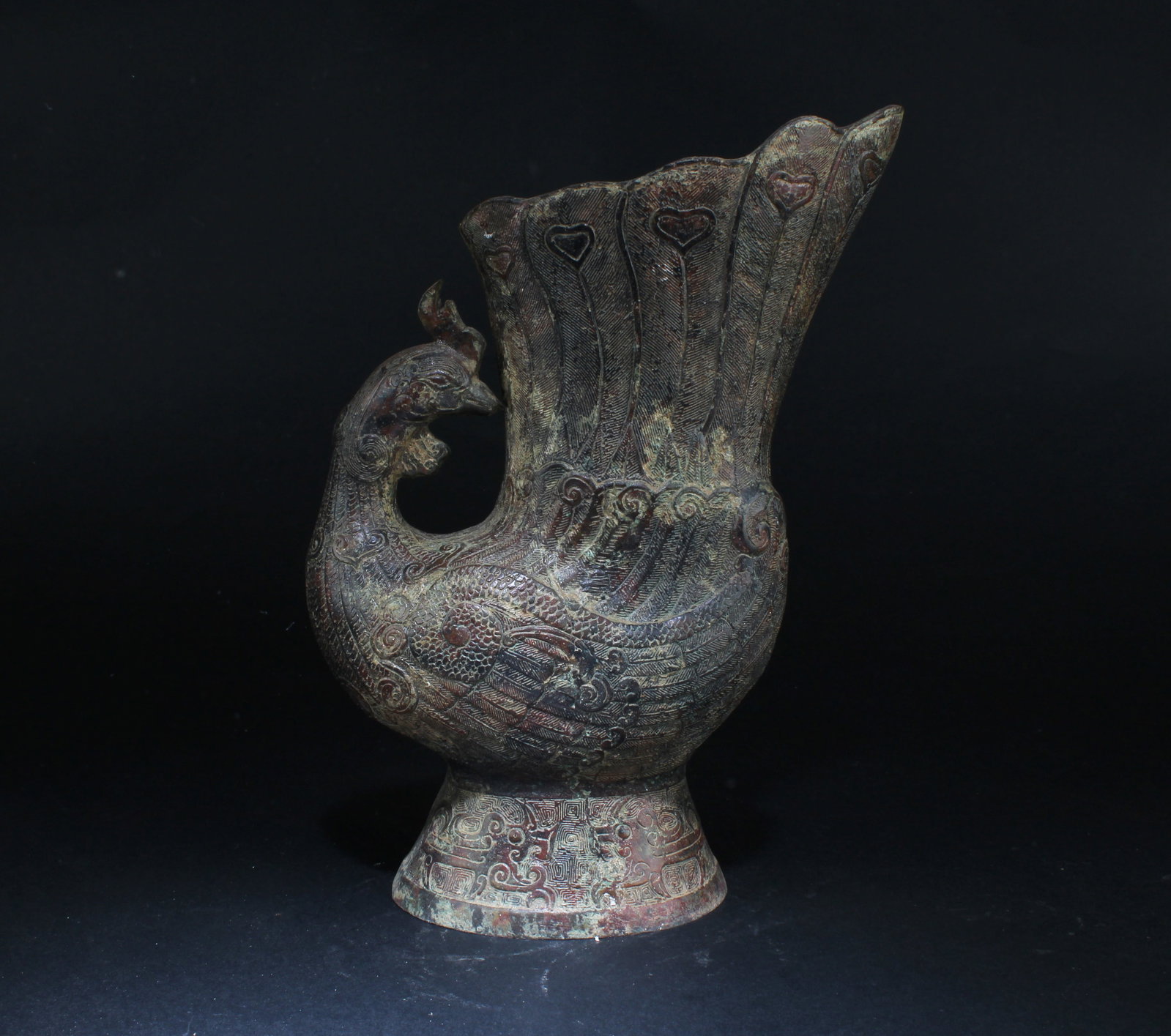A Chinese Bronze Pot: A Chinese Bronze Pot. Height: 11.25"