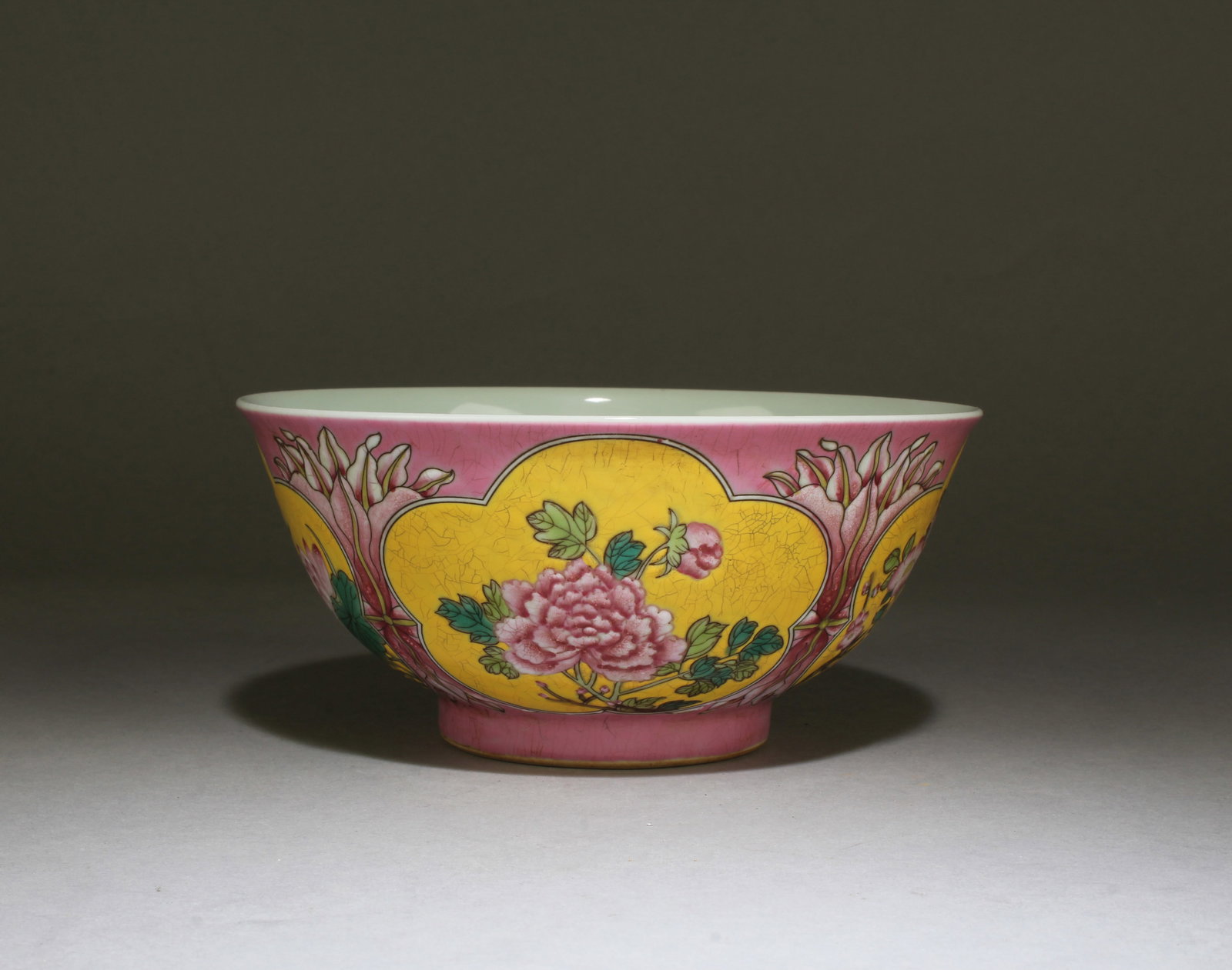 Chinese Famille Rose Porcelain Bowl: Chinese Famille Rose Porcelain Bowl. 'QianLong' mark. Diameter: 6.1"