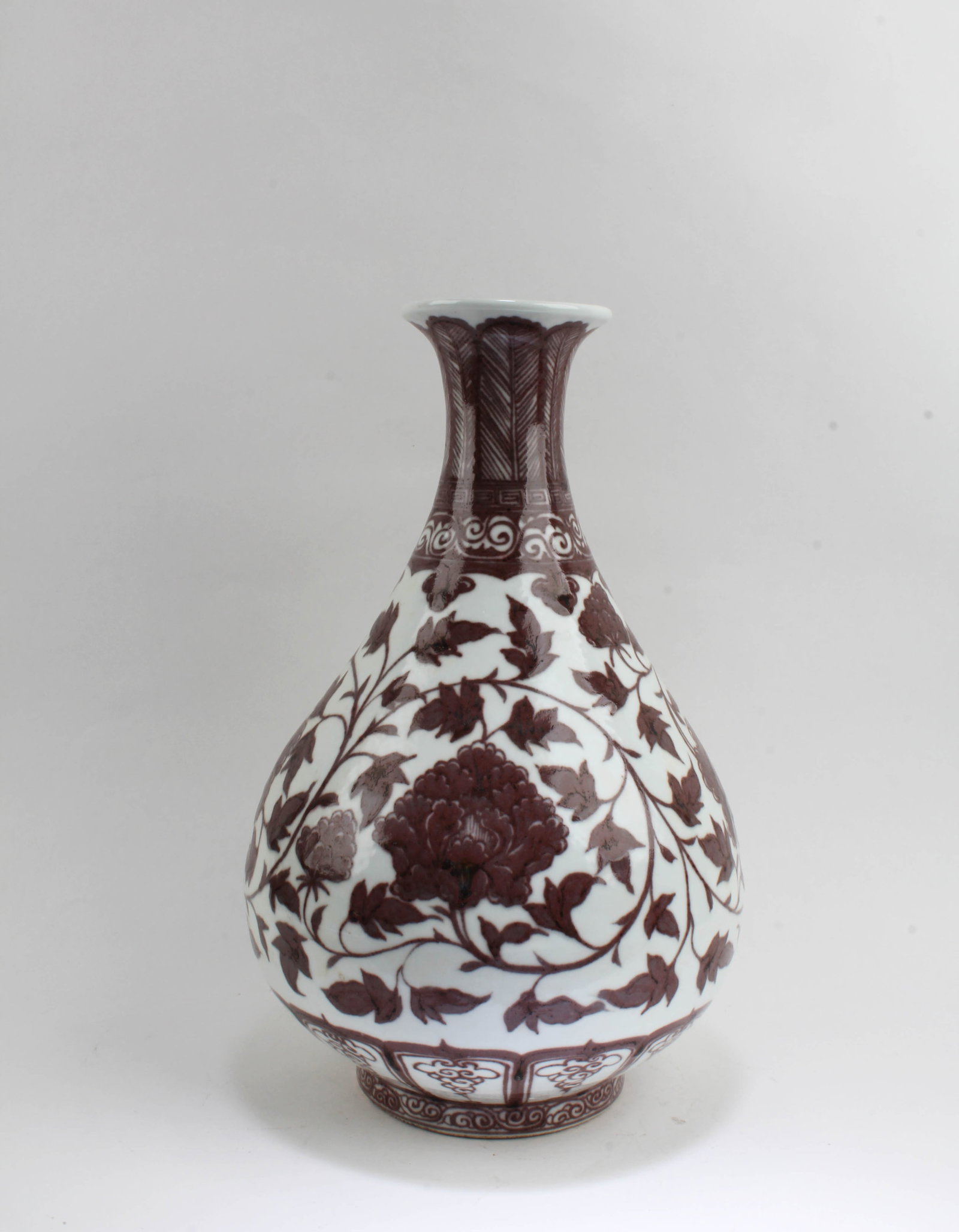 Chinese Iron Red Porcelain Vase: Chinese Iron Red Porcelain Vase. Height: 12.2"