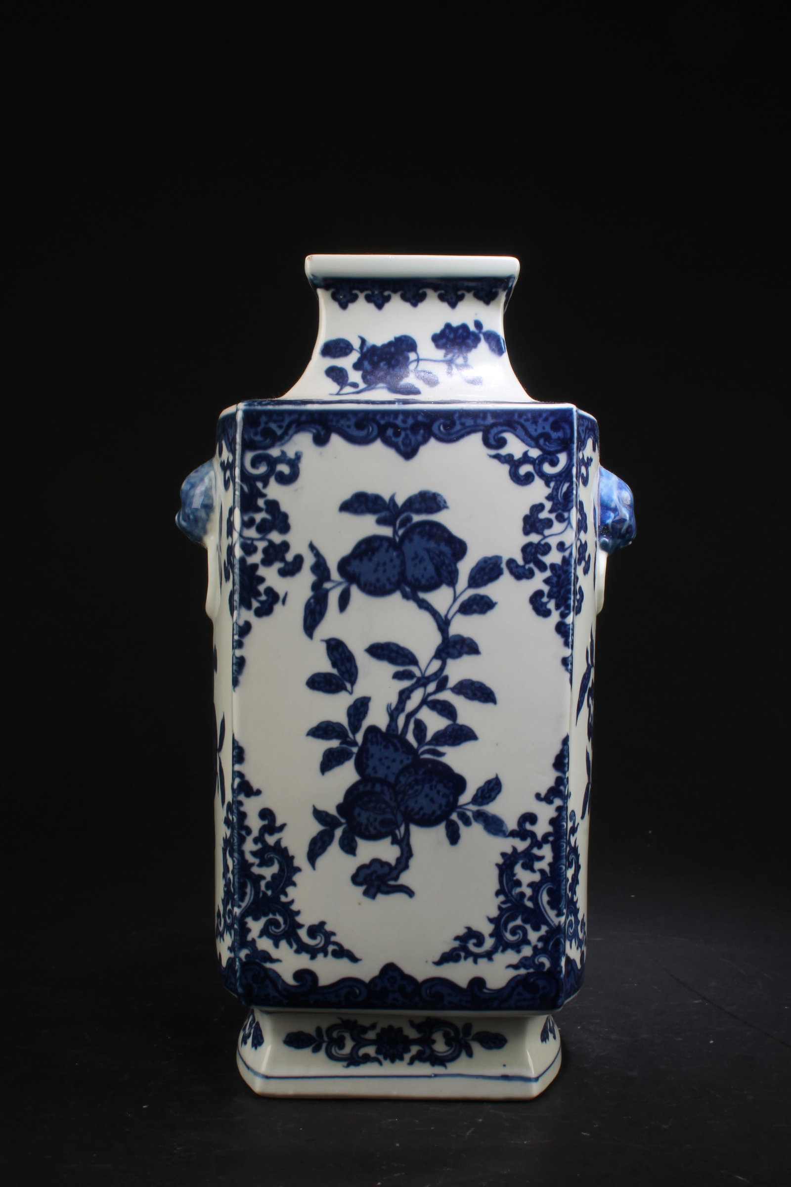 Chinese Blue & White Porcelain Vase: Chinese Blue & White Porcelain Vase. 'QianLong' mark. Height: 12.7"