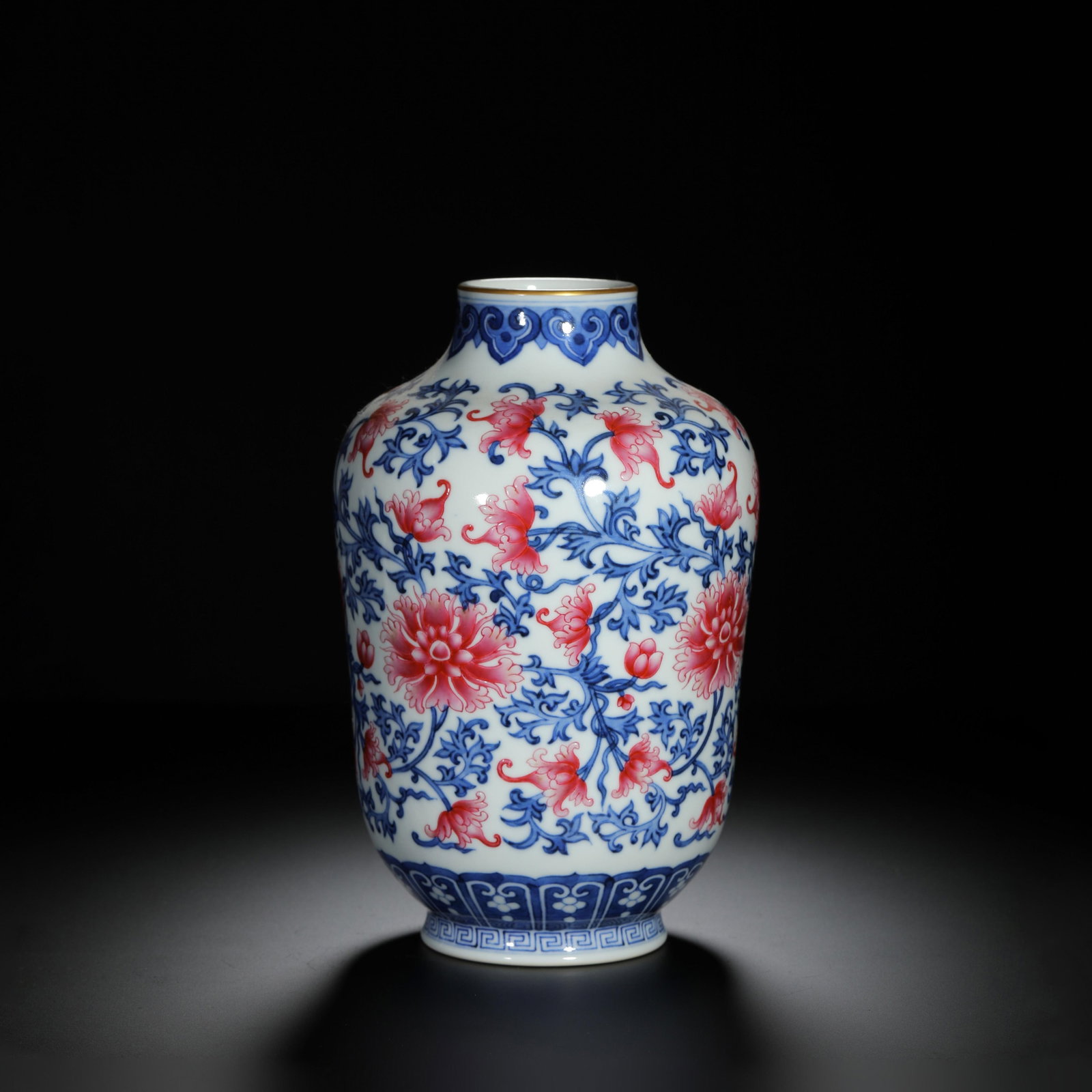 Blue and White Iron-Red Peony Vase (1 of 9)