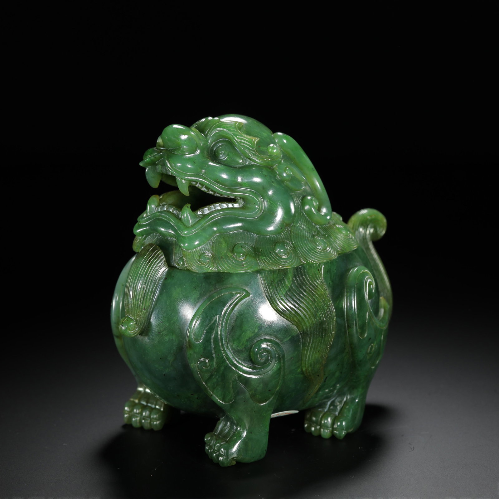 Celadon Jade Scent Burner: Celadon Jade Scent Burner. Length:4.84" Width:3.50" Height:4.88"