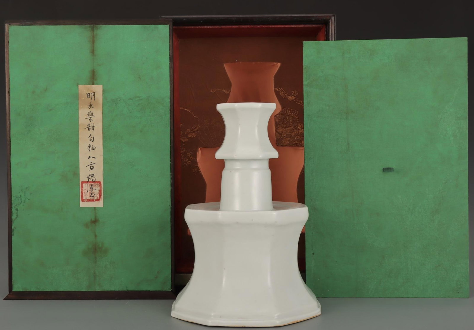 A Sweet White Glazed Candlestick: A Sweet White Glazed Candlestick. Height: 11.02" Diameter: 7.87"