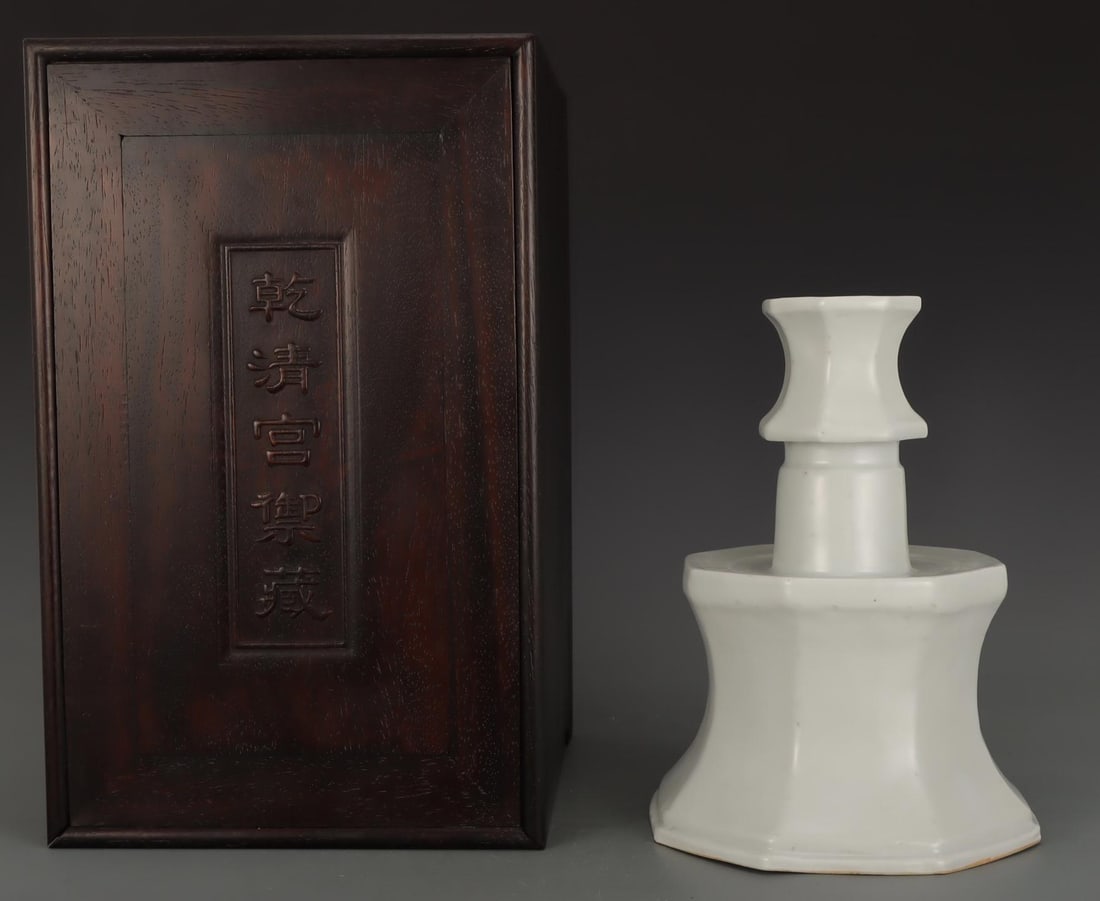 A Sweet White Glazed Candlestick - 2