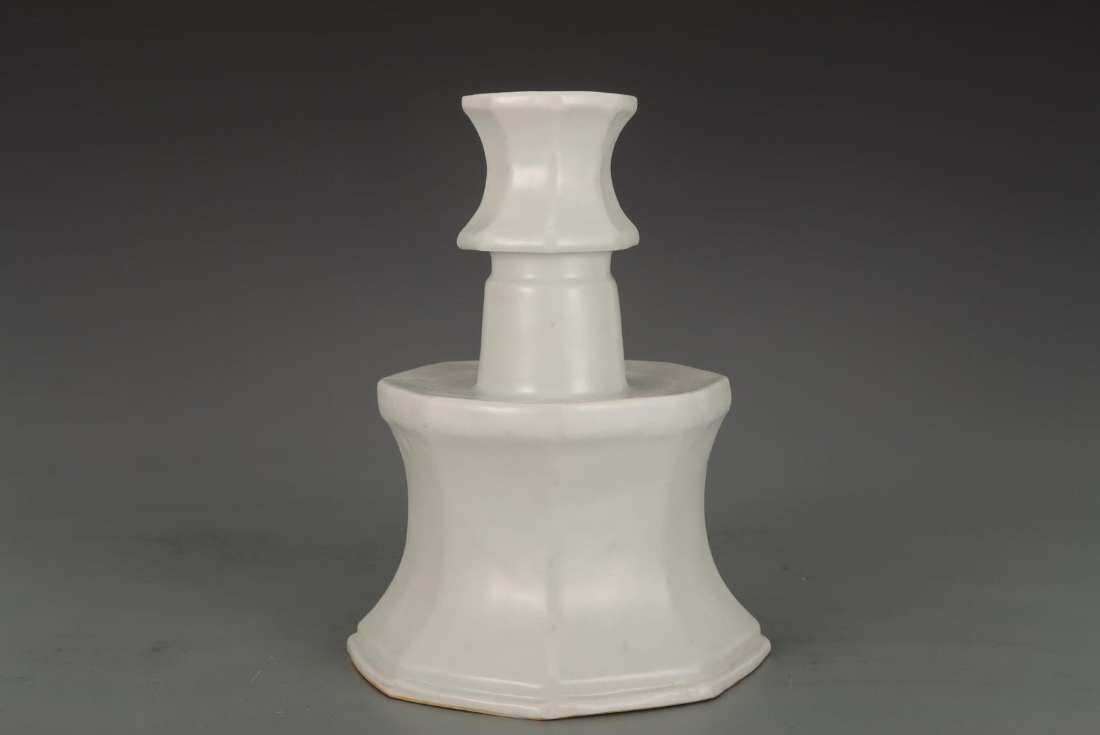 A Sweet White Glazed Candlestick - 5