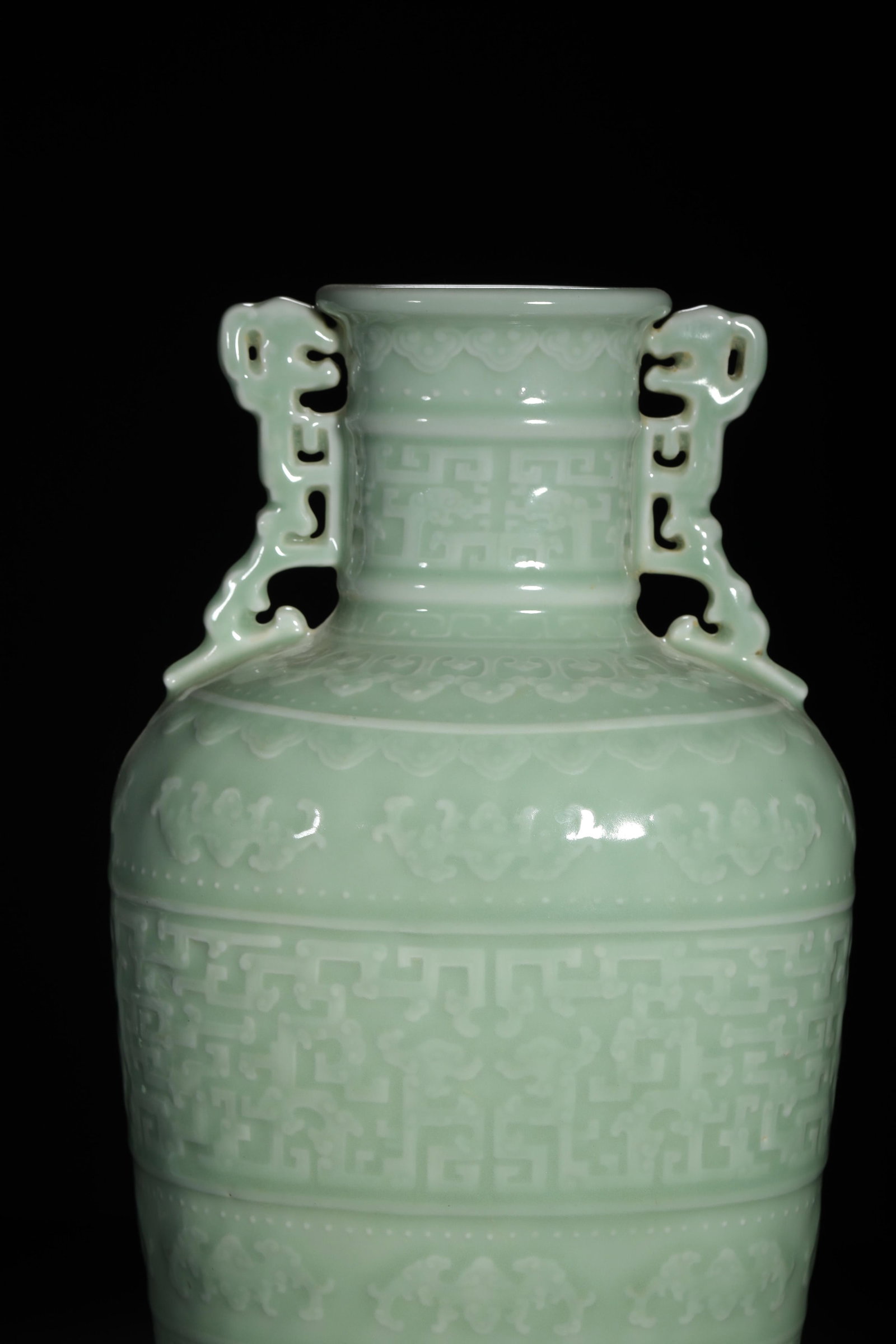 Celadon Glazed Double-Handled Vase - 2