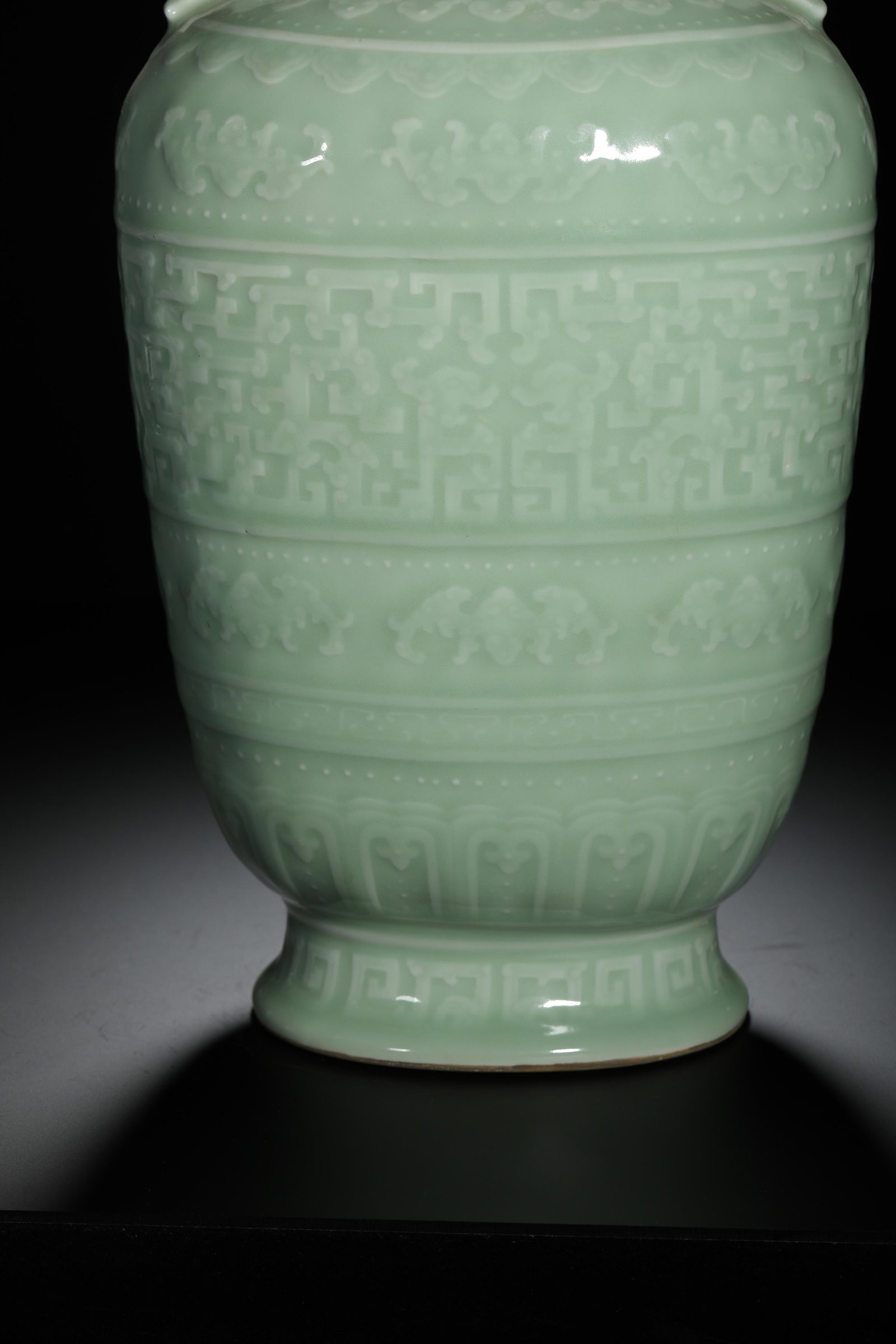 Celadon Glazed Double-Handled Vase - 3