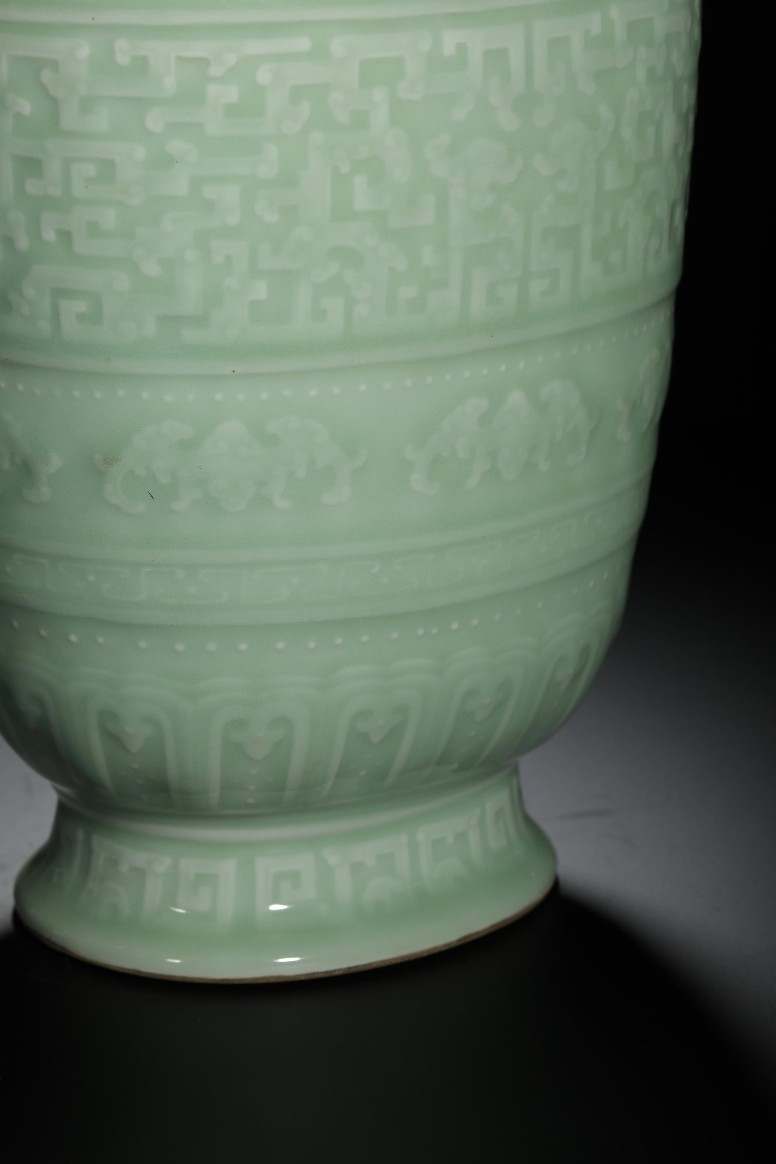 Celadon Glazed Double-Handled Vase - 7