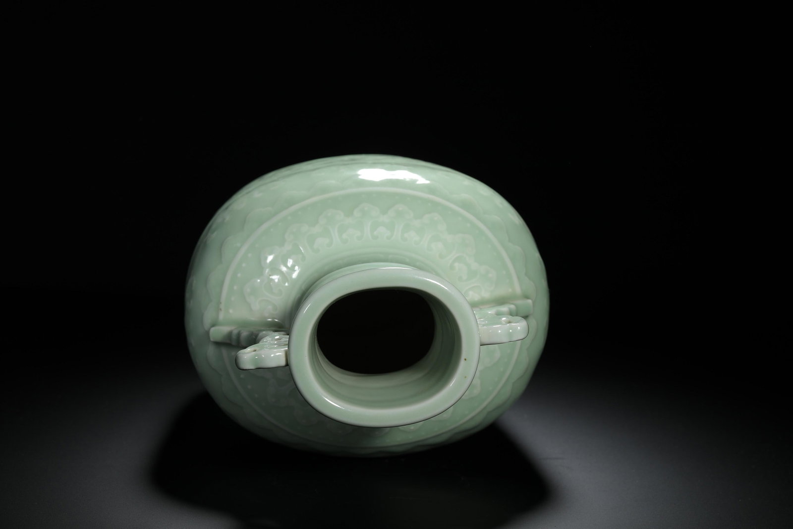 Celadon Glazed Double-Handled Vase - 9