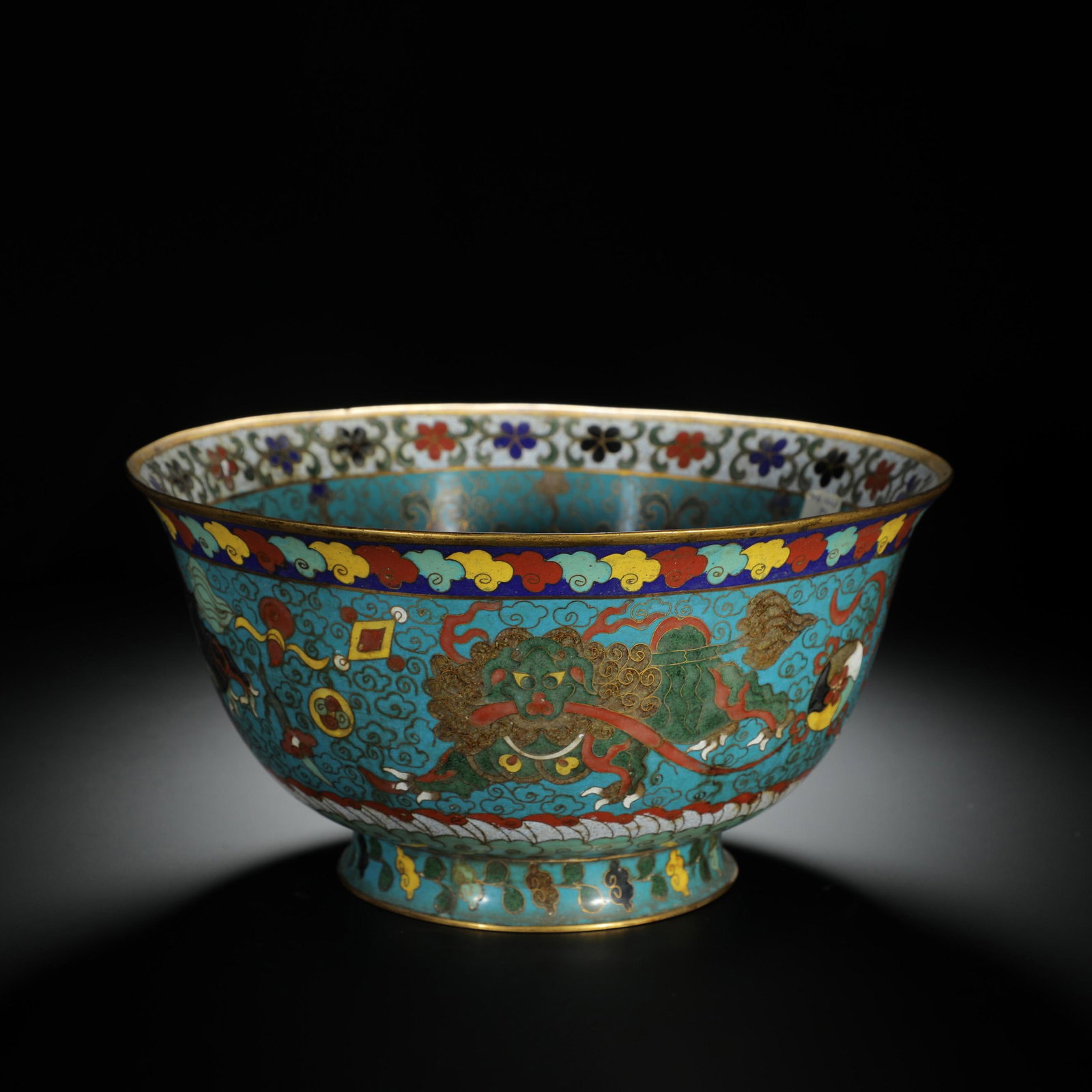 Gilt-Bronze Cloisonn? Enamel Ruyi Large Bowl (1 of 10)