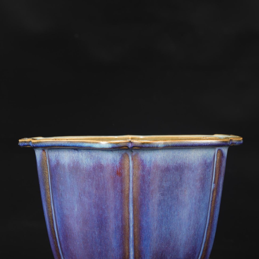A Jun Ware Purple Glazed Planter Set - 3