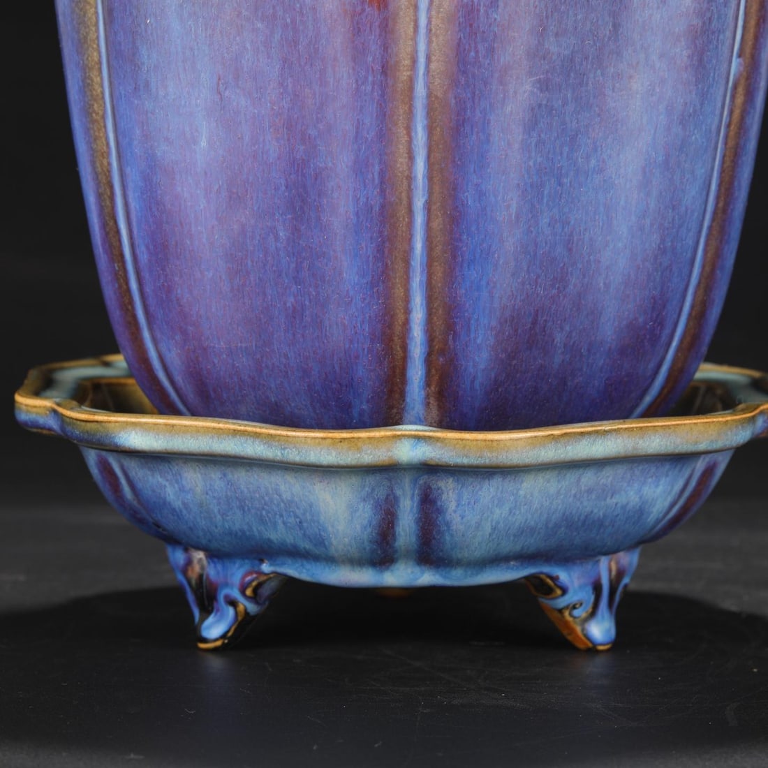 A Jun Ware Purple Glazed Planter Set - 4