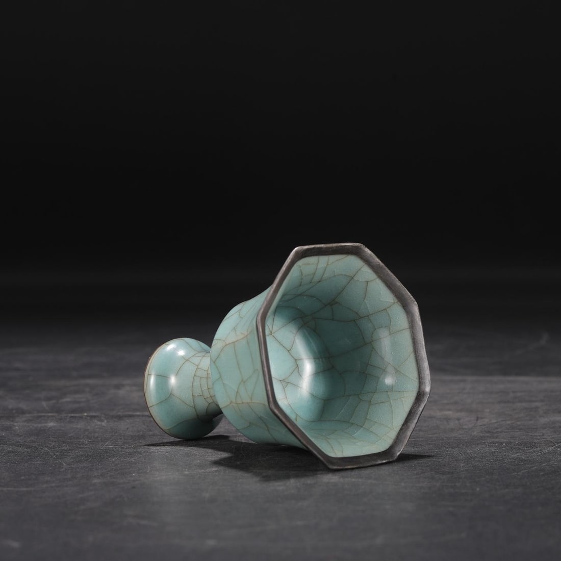 A Guan Ware Celadon Stem Cup - 5