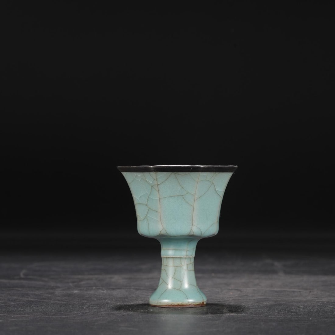 A Guan Ware Celadon Stem Cup - 6