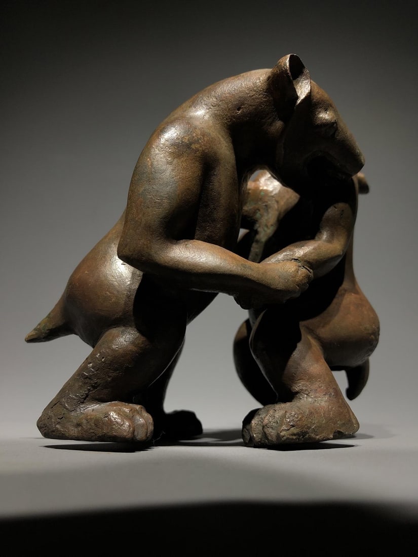 A Bronze Double?Bear Figure - 3