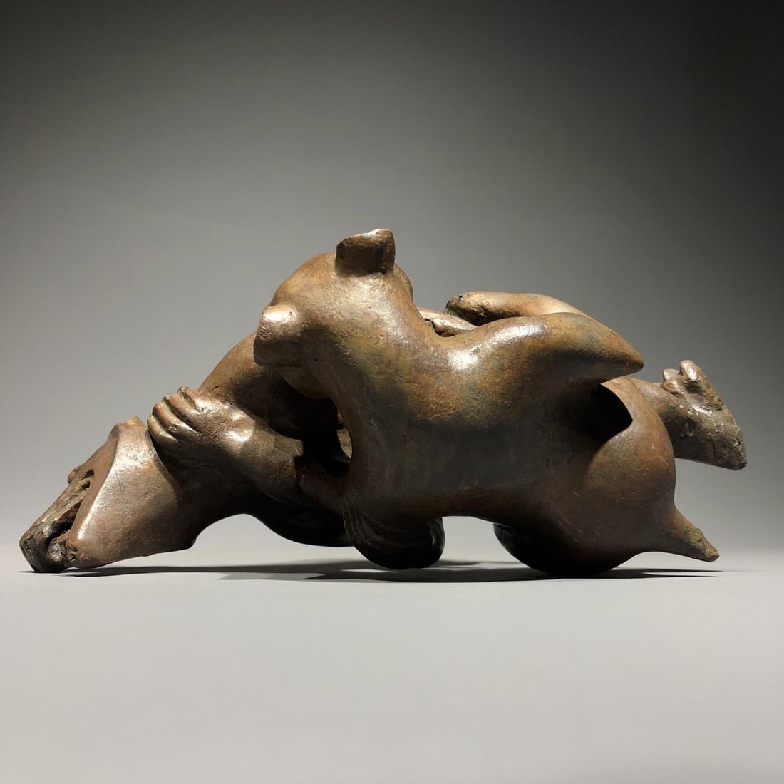 A Bronze Double?Bear Figure - 7