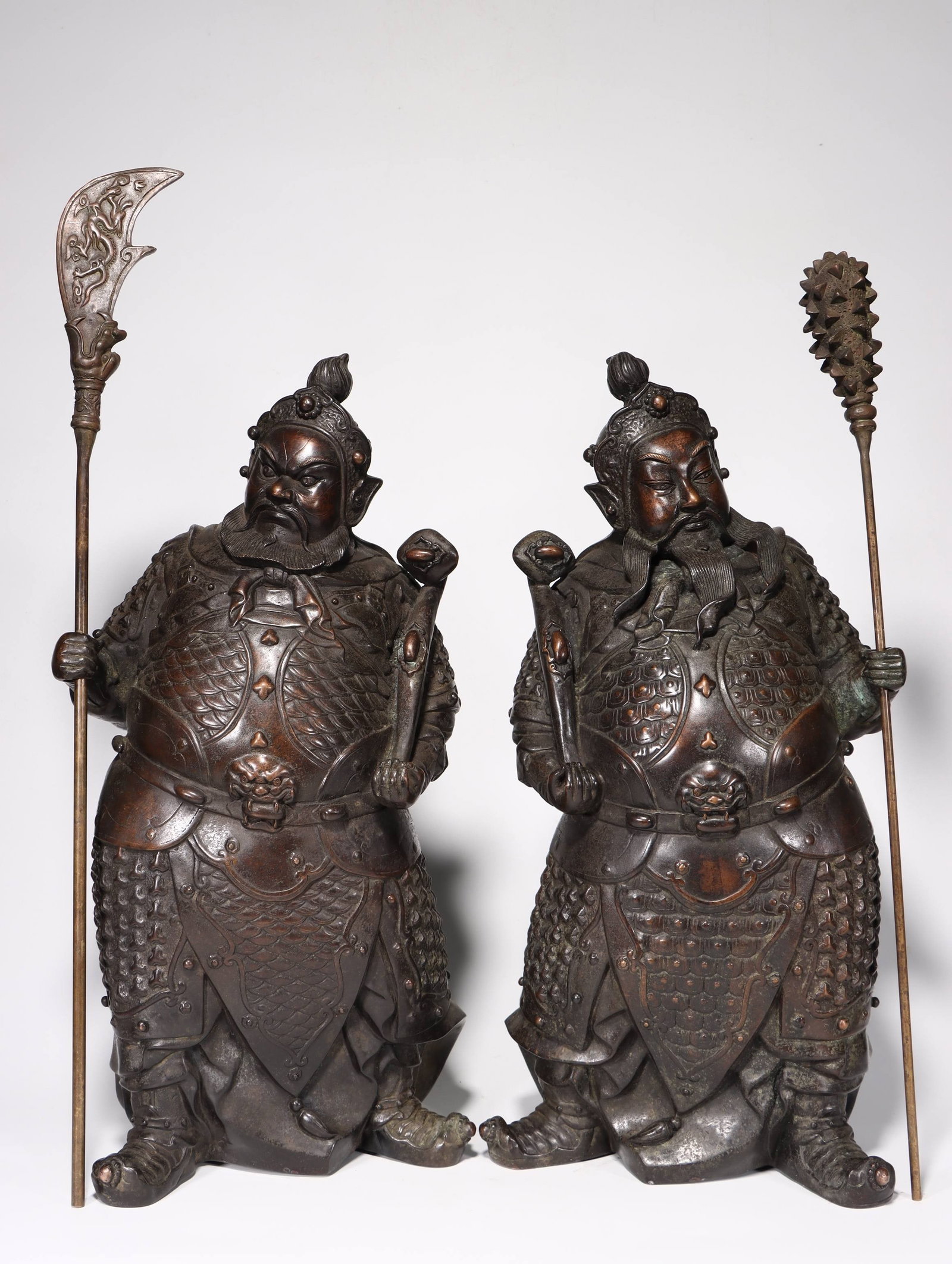 A Gilt Bronze Guardian Statue: A Gilt Bronze Guardian Statue. Height: 20.87"; Length: 9.45"; Width: 6.69". Weight: 35.27lbs.