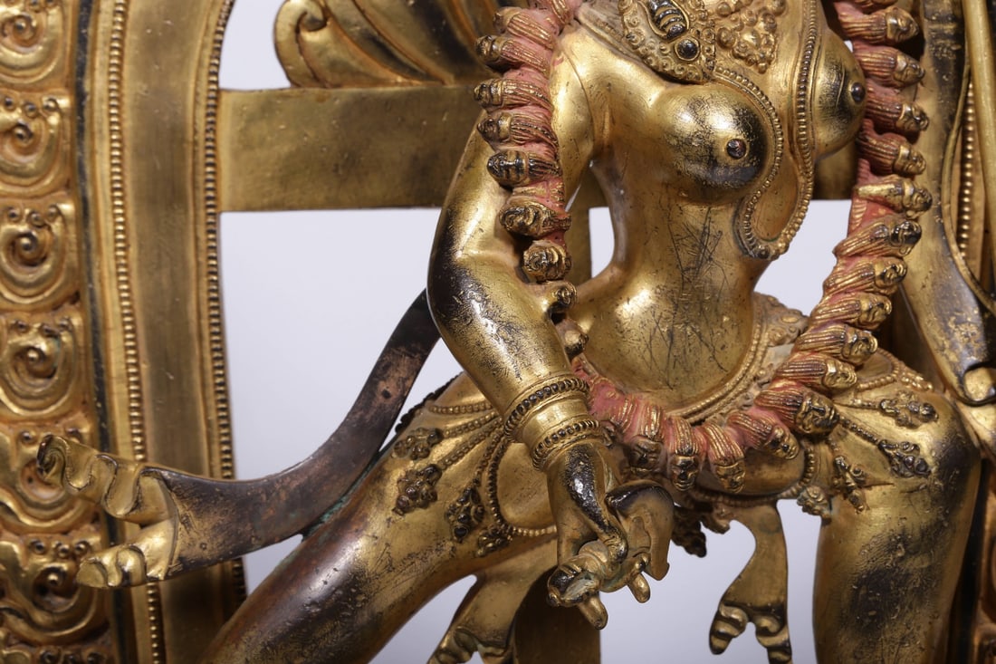 A Gilt Bronze Deity Statue - 3