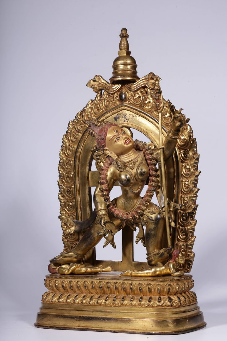 A Gilt Bronze Deity Statue - 5