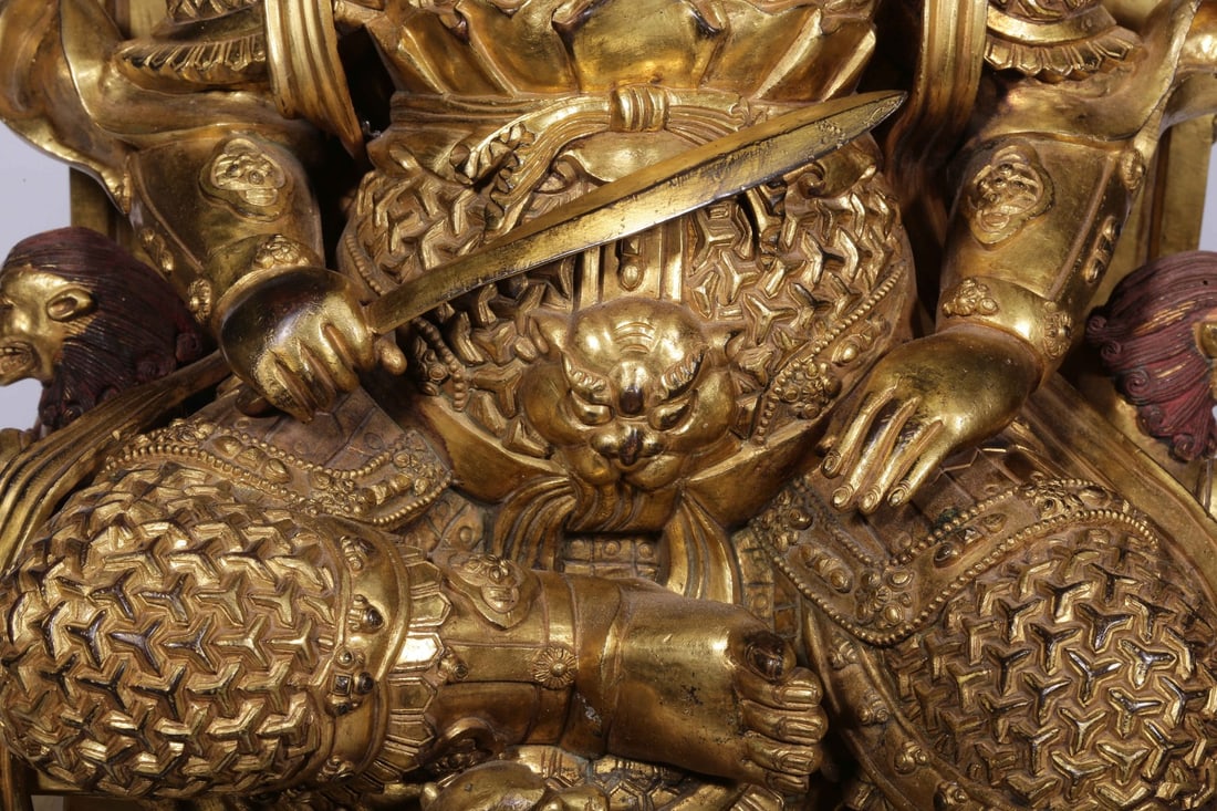 A Gilt Bronze Deity Statue - 3