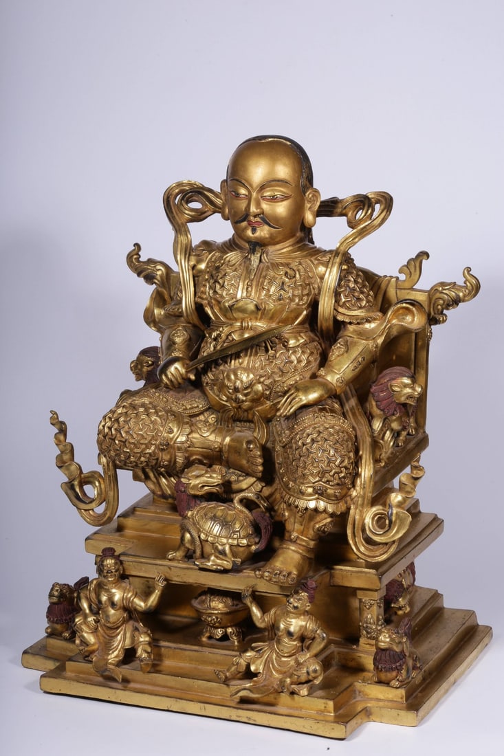A Gilt Bronze Deity Statue - 6