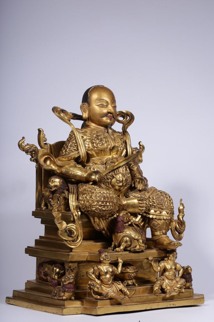 A Gilt Bronze Deity Statue - 8