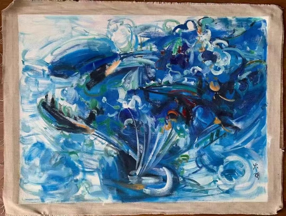 An Oil Painting: An Oil Painting. Dimensions: 35.43" x 47.24".