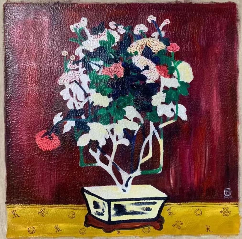 An Oil Painting: An Oil Painting. Dimensions: 24.41" x 24.41".